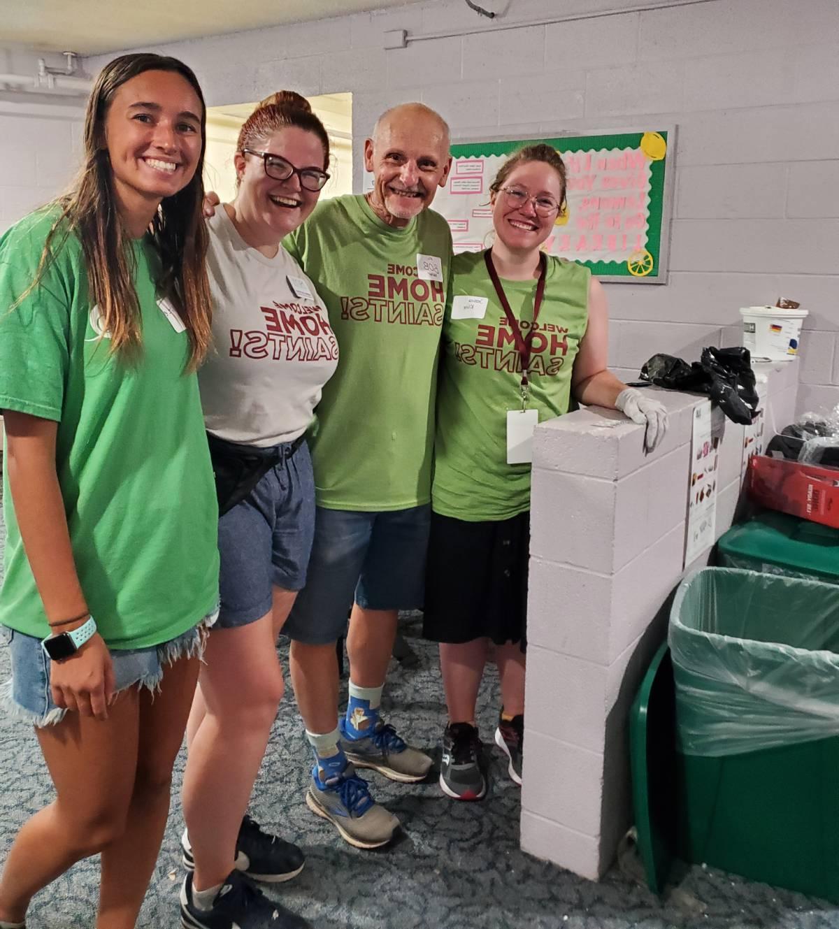 Green Crew helping with trash sorting